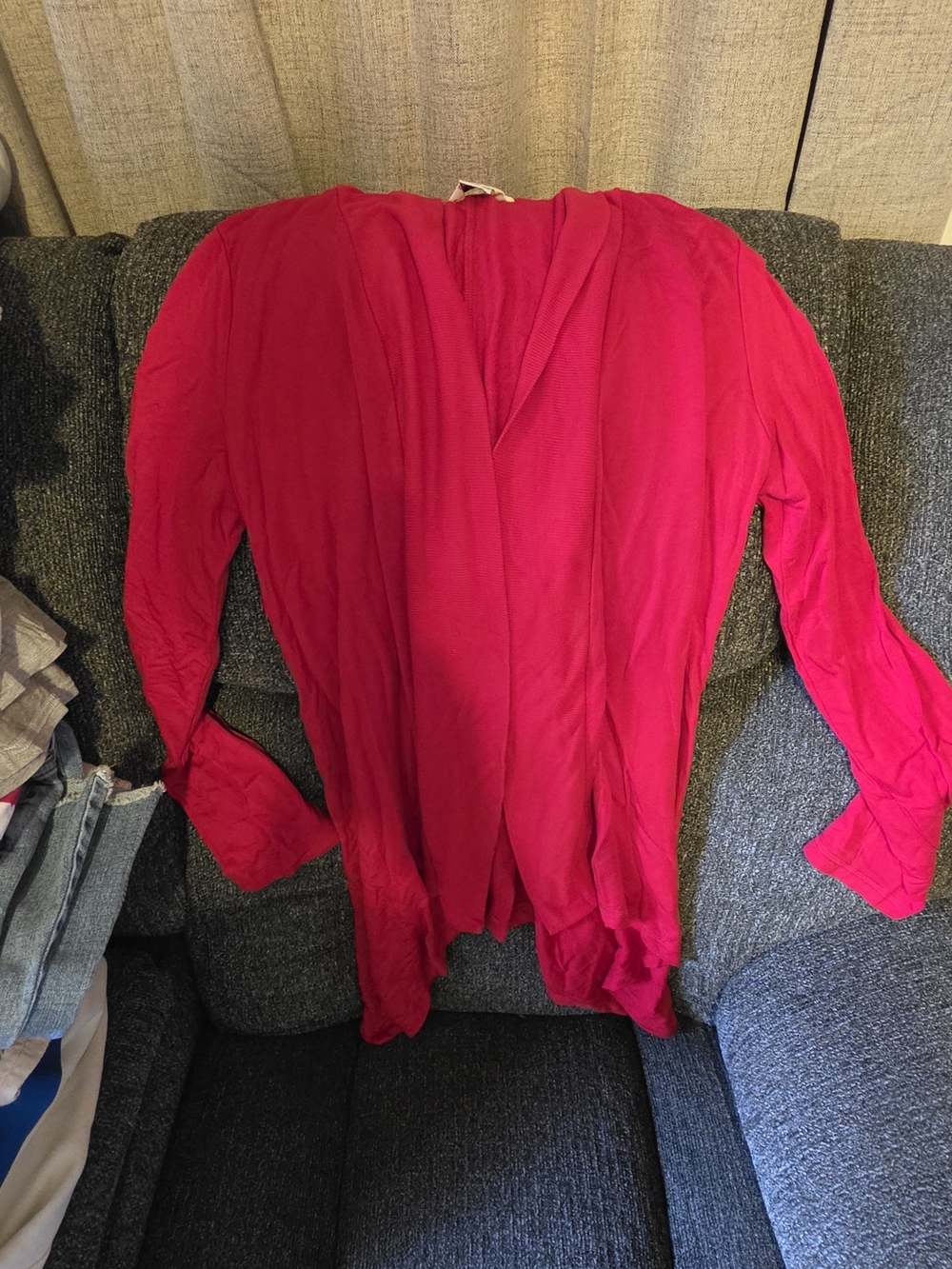 Liz Claiborne Open-Front Cardigan in Red